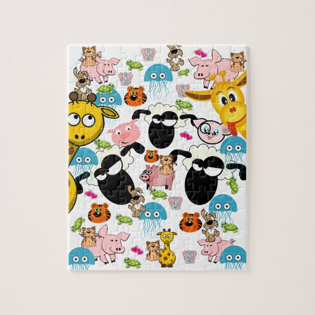 Rompecabezas zoológicos animales cerdos Giraffe (Vertical)