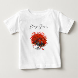 Romper camisetas de Boda de árbol rojo bebé