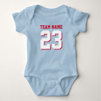 Romper deportivo de Jersey para niños rojos y azul