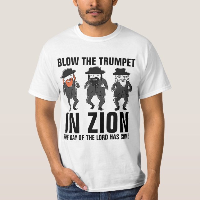ROMPER EL TRUMPET EN ZION, camisetas mesiánicas (Anverso)