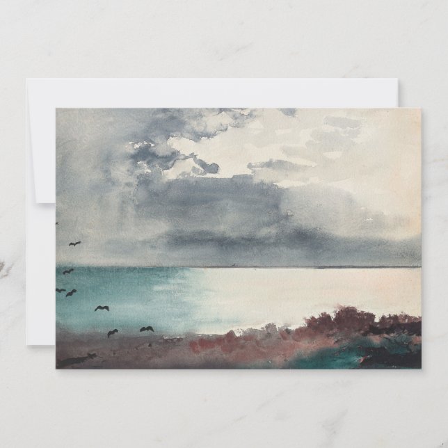 Rompiendo tormenta, costa de Maine | Winslow Homer (Anverso)