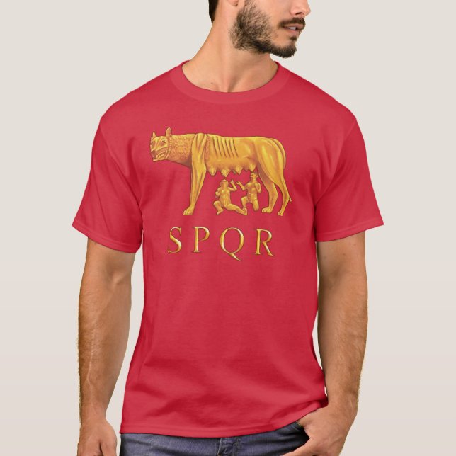 Romulus, Remus, y camiseta romanos del gráfico del (Anverso)