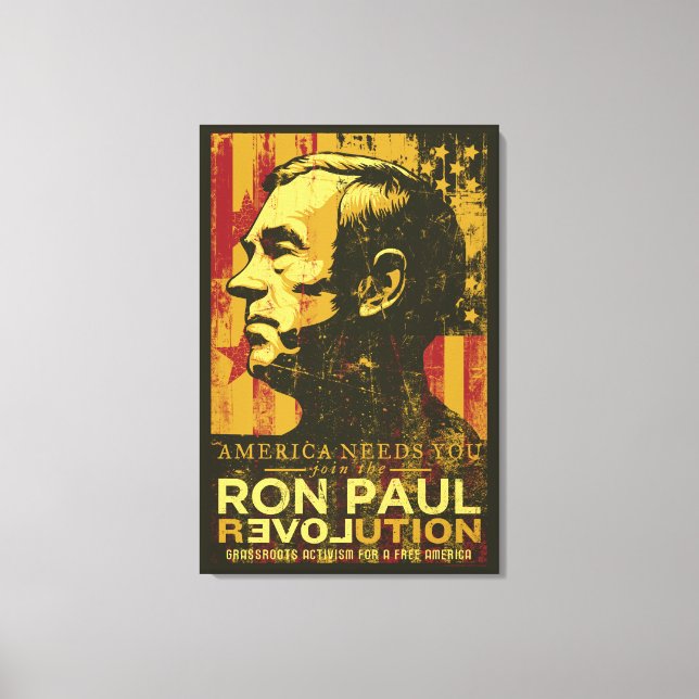 Ron Paul Revolution envuelto lienzo (Anverso)