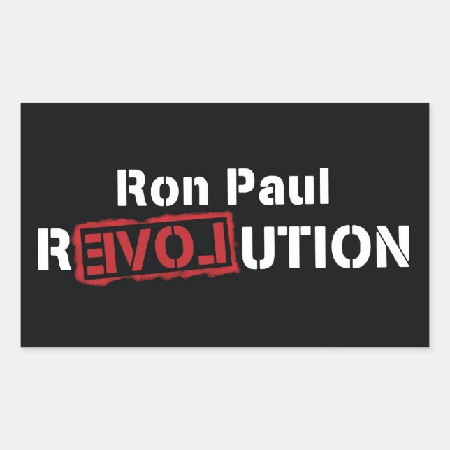 Ron Paul Revolution Pegatina Gran Cuadrado -4 piez (Anverso)