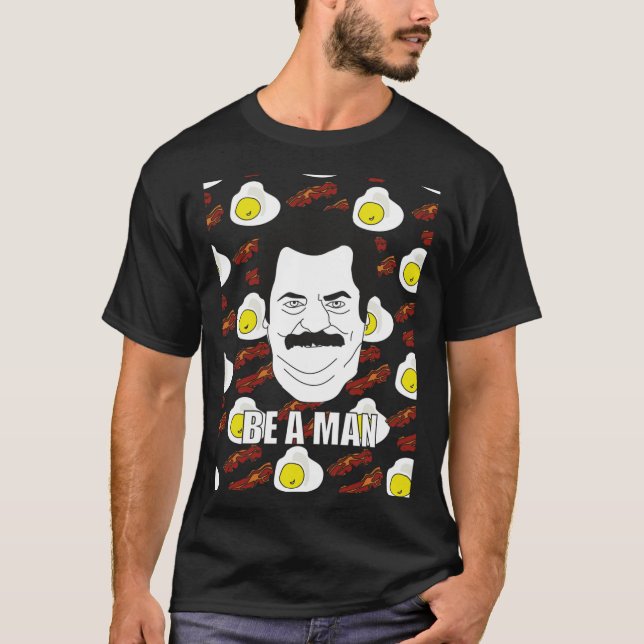 Ron Swanson - Huevos y amp; Camiseta Clásica Bacon (Anverso)