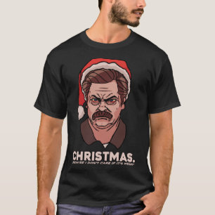 Ron Swanson Navidades Esencial Camiseta