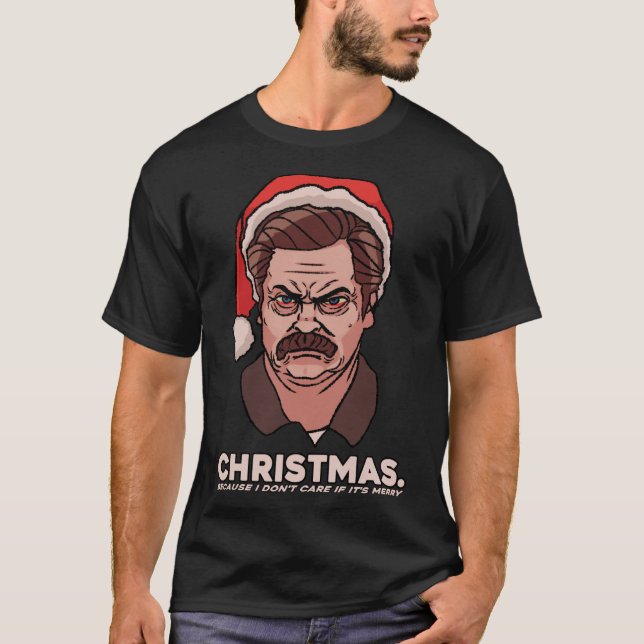 Ron Swanson Navidades Esencial Camiseta (Anverso)