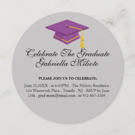 Ronda Celebrar La Invitación De La Púrpura Graduad