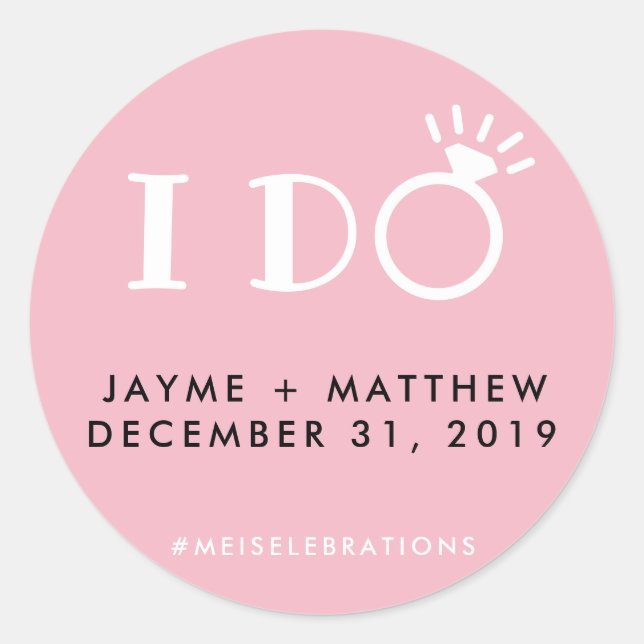 Ronda de etiqueta de la pareja Boda rosa negra (Anverso)