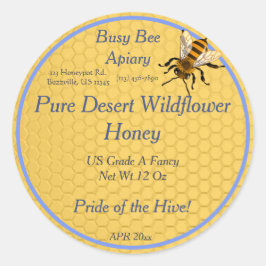 Ronda de Honeycomb con etiqueta de miel de abeja d
