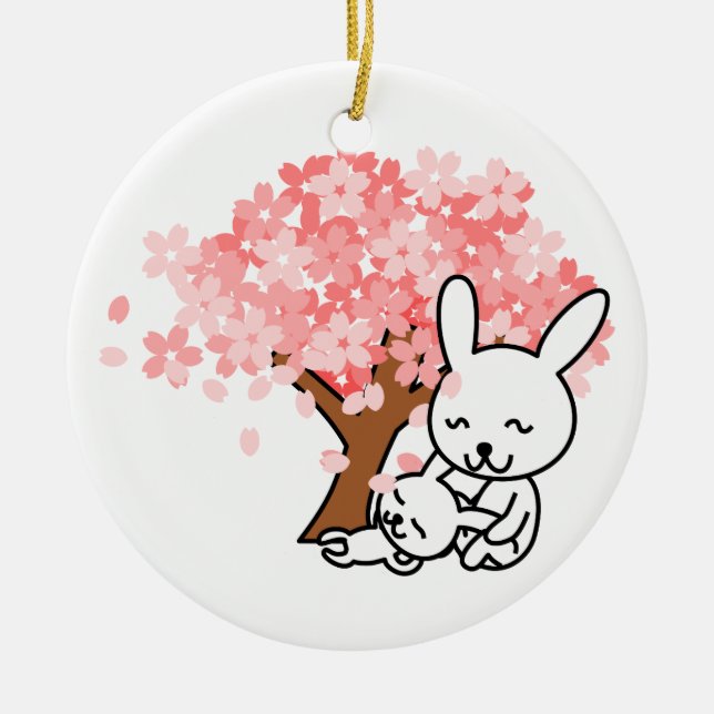 Ronda de Ornamentos de los Bunnies de primavera (Frente)