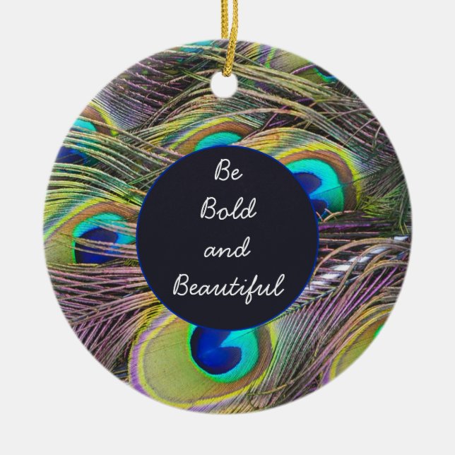 Ronda de ornamentos de plumas de pavo real (Frente)