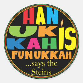 Ronda de Pegatinas de Chanukah/Hanukkah "HanukkahF