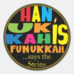 Ronda de Pegatinas de Chanukah/Hanukkah "HanukkahF