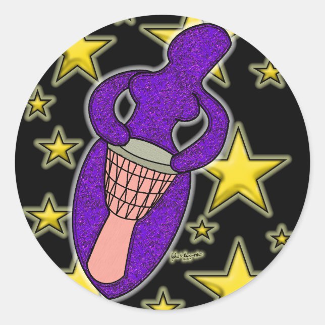 Ronda de Pegatinas de la diosa del tambor (Anverso)