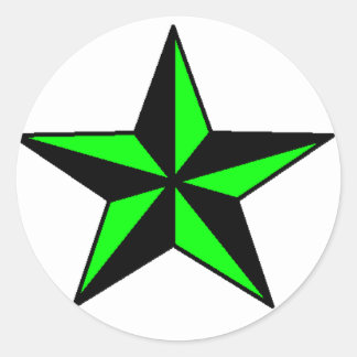 Ronda de Pegatinas Estrella Náutica Verde Neon