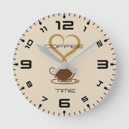 Ronda de reloj de pared de tiempo de café (medio)