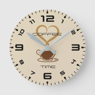 Ronda de reloj de pared de tiempo de café (medio)