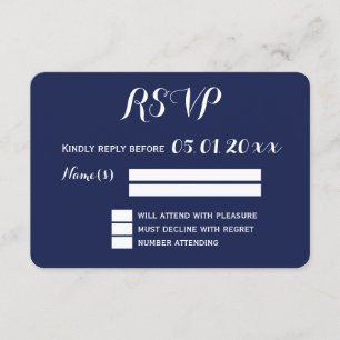 Ronda de tarjetas RSVP de la boda náutica azul de