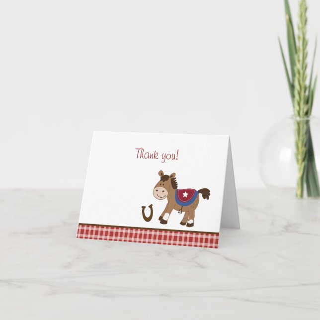 Ronda 'Em Up Horse Western Folded Gracias notas (Anverso)