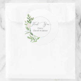 Ronda floral Gracias Boda Pegatina o sello