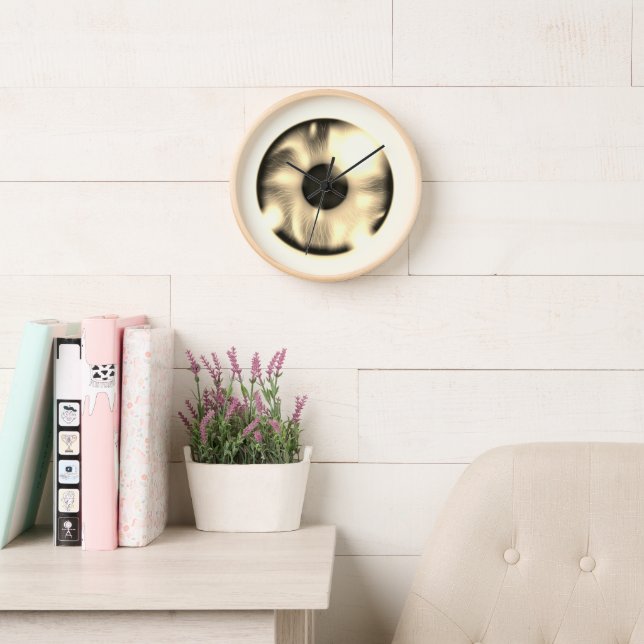 Ronda Sepia Iris De 10", Reloj De Marco De Madera  (Sala de lectura)
