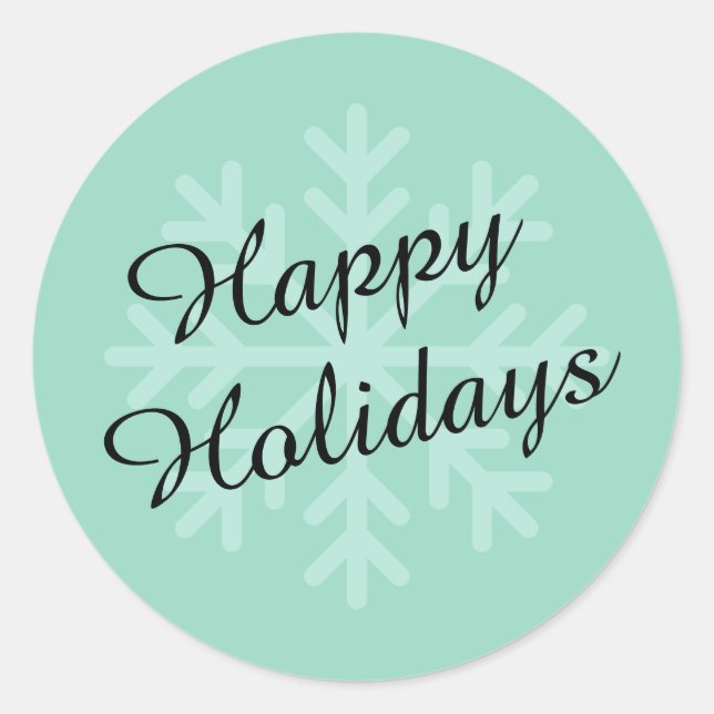 Ronda Verde azulada suave Pegatina de vacaciones f (Anverso)