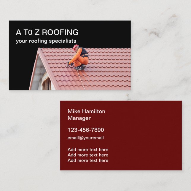Roofing Services Dos Tarjetas Comerciales (Anverso / Reverso)