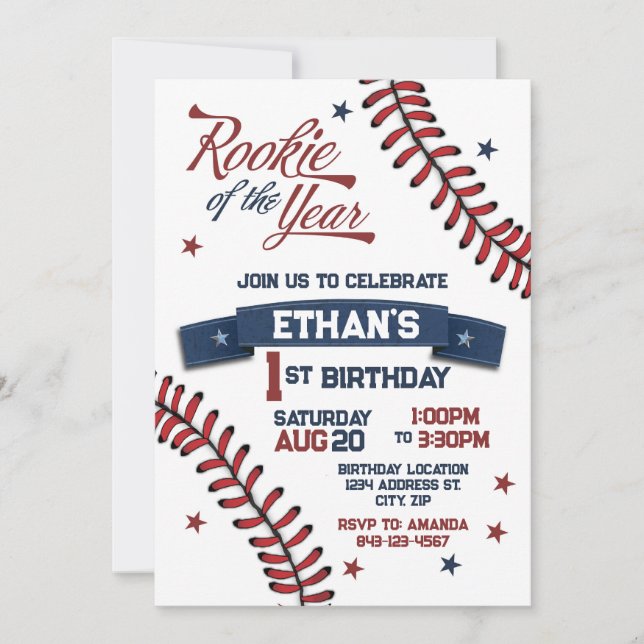 Rookie de la invitación del primer cumpleaños del  (Anverso)