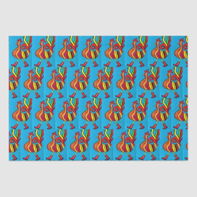 Rooster con papel taponado con botas (Anverso)