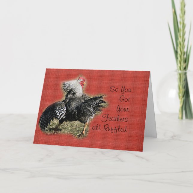 Rooster con tarjeta de mala actitud- para cualquie (Anverso)