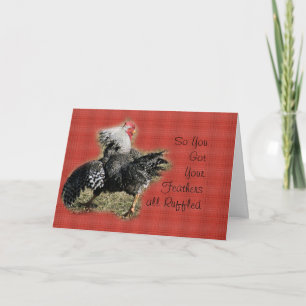 Rooster con tarjeta de mala actitud para cualquier