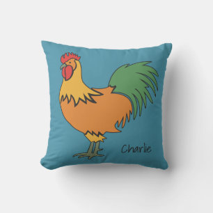 Rooster de almohadas de lanzamiento de color y nom