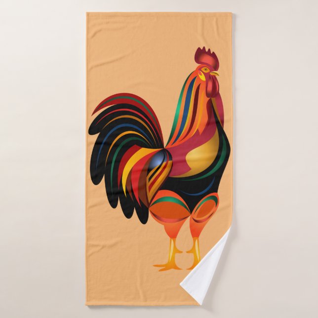 rooster de fiesta (Toalla de baño)