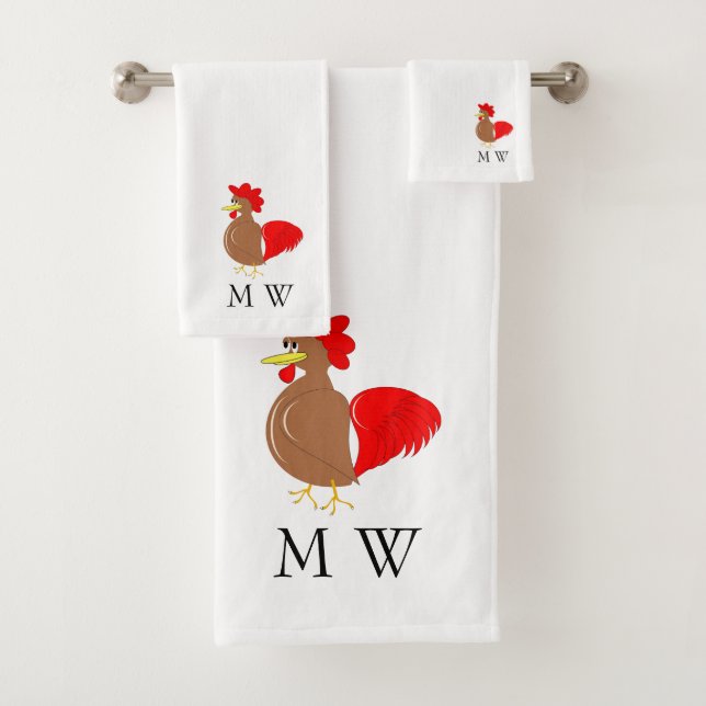 Rooster Design Monogrammed (In situ)