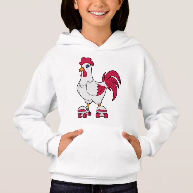 Rooster en patinaje en línea con patines de patina (Anverso)