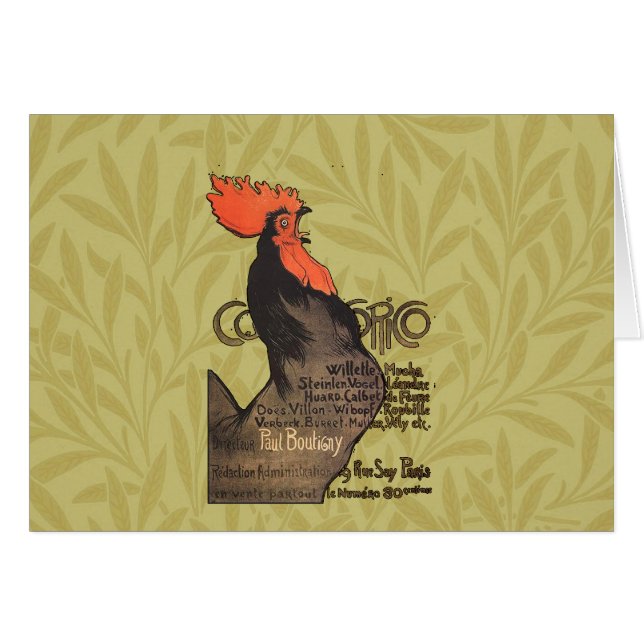 Rooster Steinlen Cocorico Arte francés (Anverso (Horizontal))