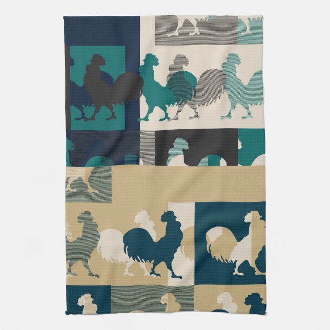 Rooster Vintage - Toalla de cocina (Vertical)