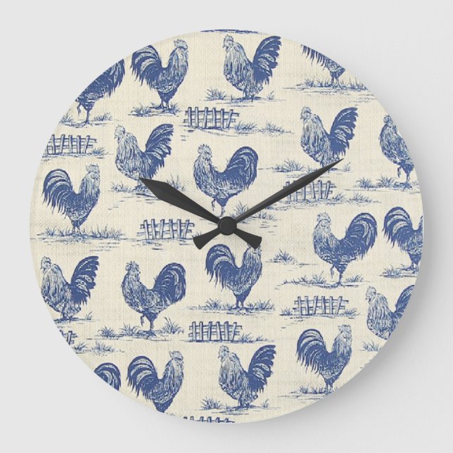Roosters azules del país francés Imprimir reloj (Anverso)