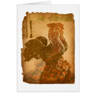 Roosters de vidrio de papel desgarrado