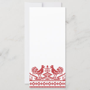 Roosters rojos costillan el patrón ruso