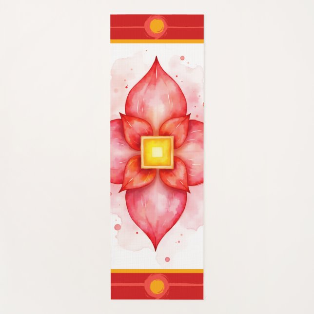 Root Chakra | Red Lotus for Grounding Yoga Mat (Anverso)