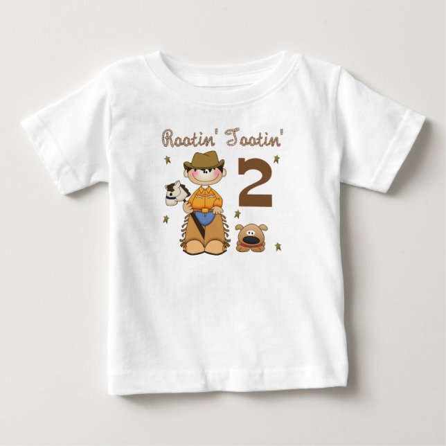 Rootin' Tootin' Cowboy camiseta de 2 años (Anverso)