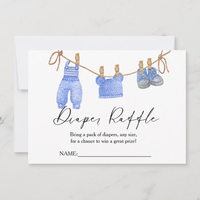 Ropa Boho Daiper Raffle para bebé Tarjeta de ducha (Anverso)