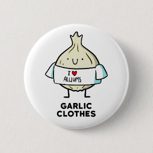 Ropa de ajo Cute Allium Pun Botón Pin