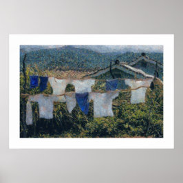 Ropa de arte de lavado colgando en línea