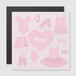 Ropa de ballet Tarjeta magnética - Fondo rosa