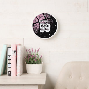 Ropa de baloncesto rosa número jersey reloj de par