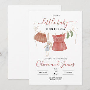 Ropa de Bebé Invitación para Baby Shower, Baby Sho