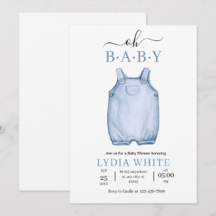 Ropa de Bebé Invitación para Baby Shower de Niño, 